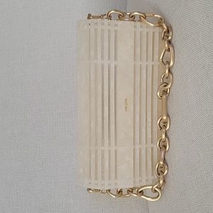 CULT GAIA SYLVA Caged Ivory Pearl Tortoise Shell Shoulder Bag